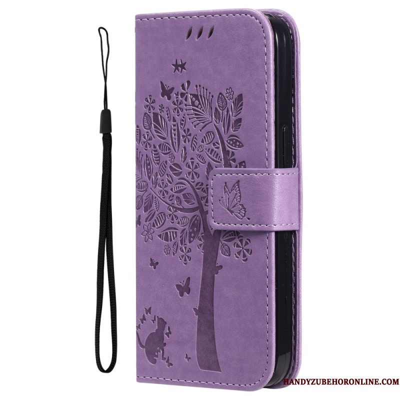 Leren Hoesje Xiaomi 15 Pro Kat En Boom Bescherming Hoesje