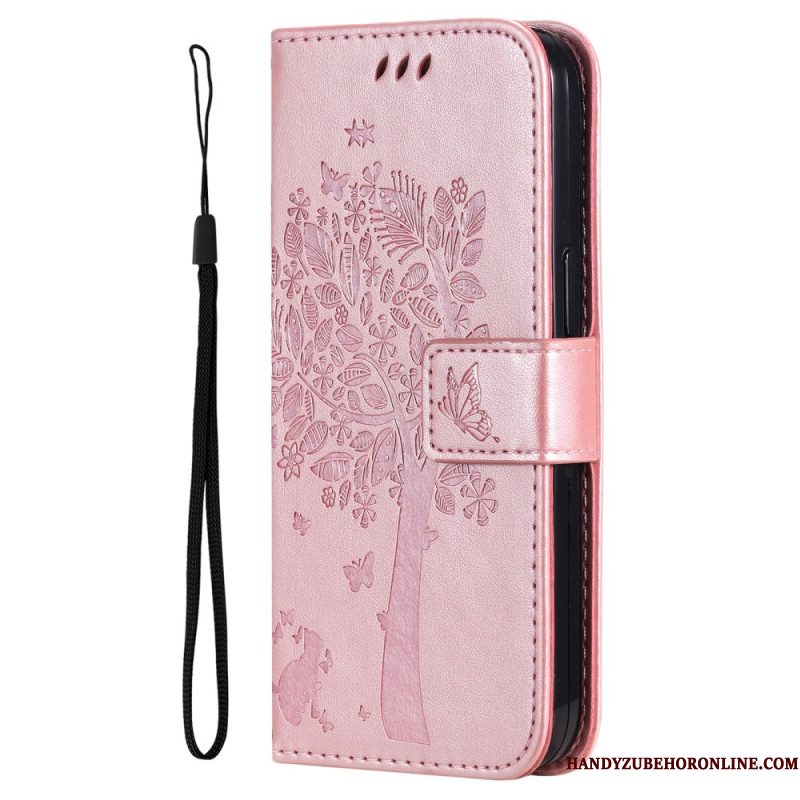 Leren Hoesje Xiaomi 15 Pro Kat En Boom Bescherming Hoesje
