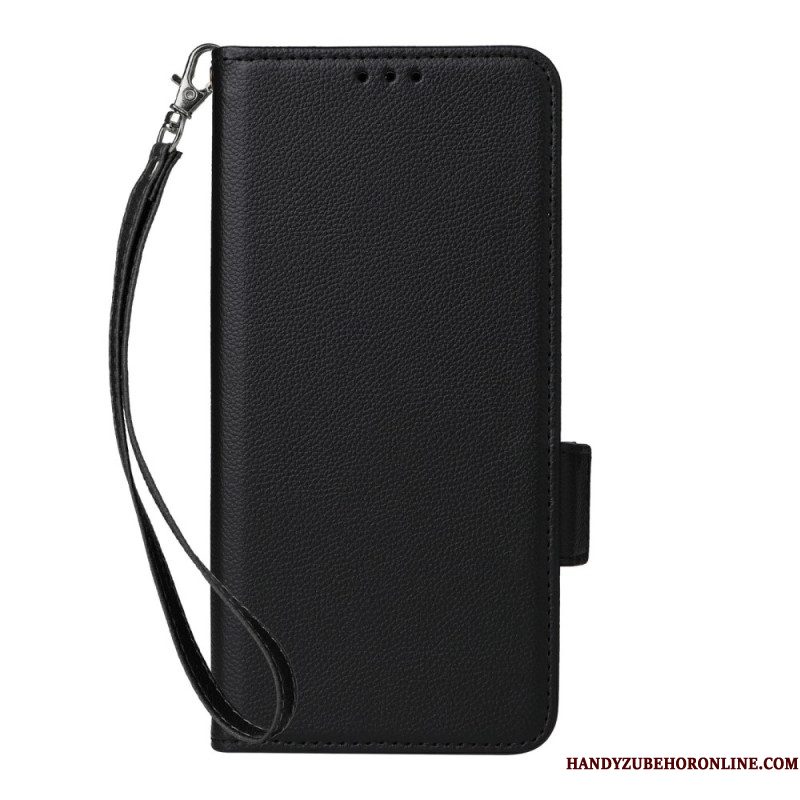 Leren Hoesje Xiaomi 15 Pro Lychee Kunstleer Met Bandje Bescherming Hoesje