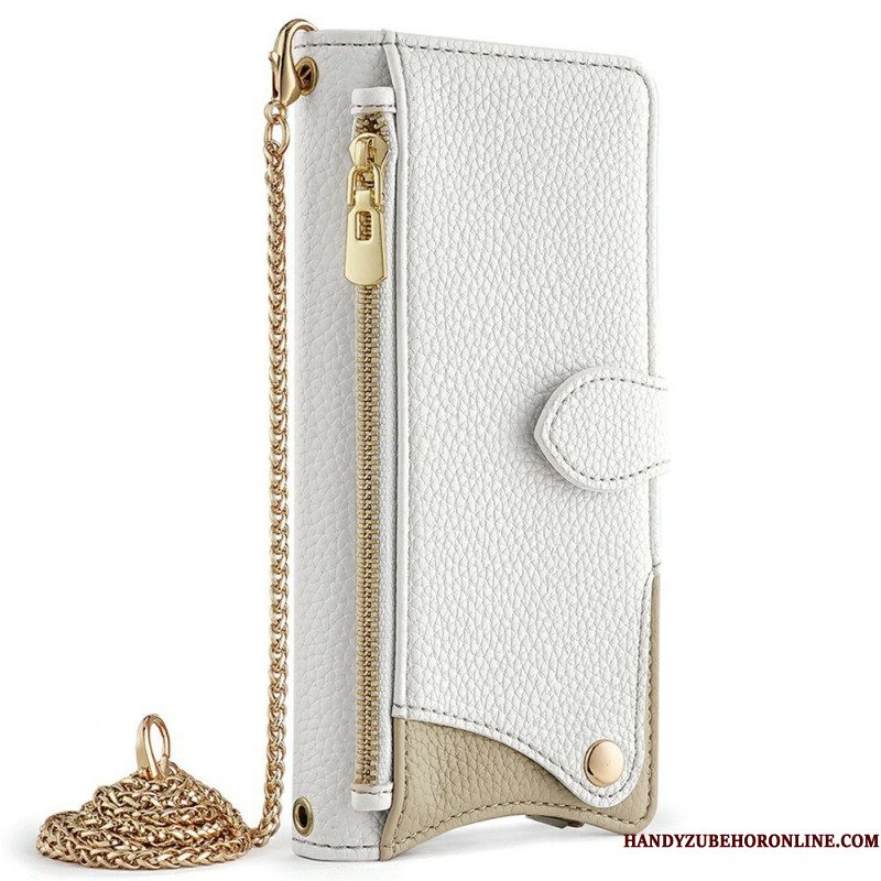 Leren Hoesje Xiaomi 15 Pro Portemonnee Met Ketting Bescherming Hoesje