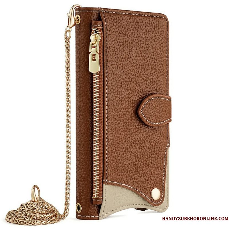 Leren Hoesje Xiaomi 15 Pro Portemonnee Met Ketting Bescherming Hoesje