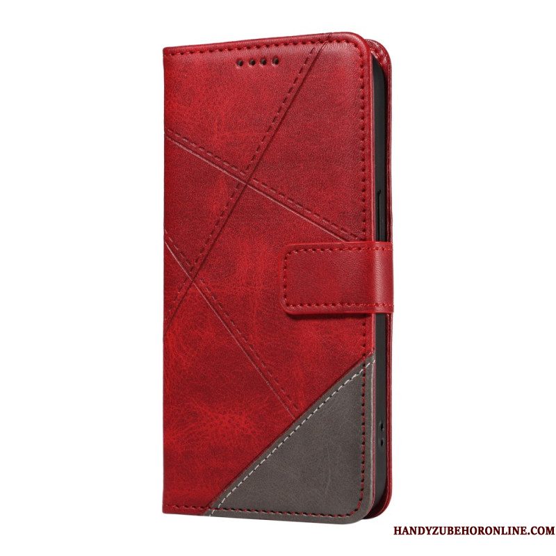 Leren Hoesje Xiaomi 15 Tweekleurige Lijnen En Strepen