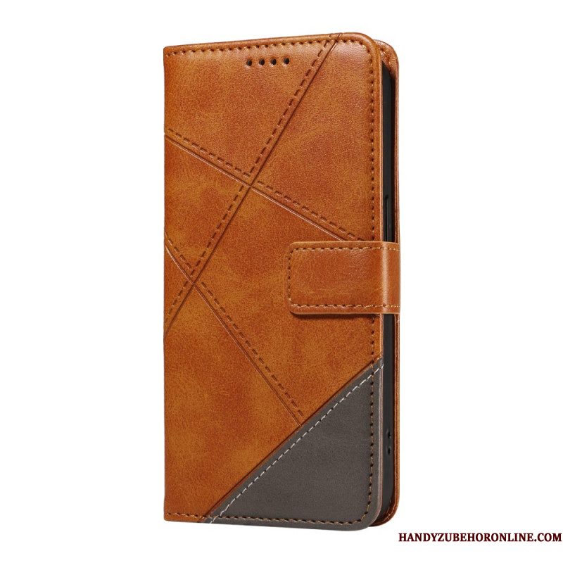 Leren Hoesje Xiaomi 15 Tweekleurige Lijnen En Strepen
