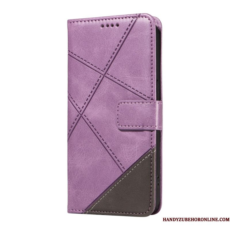 Leren Hoesje Xiaomi 15 Tweekleurige Lijnen En Strepen