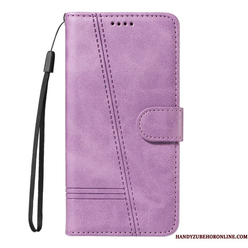 Leren Hoesje Xiaomi 15 Ultra Lijnen Bescherming Hoesje