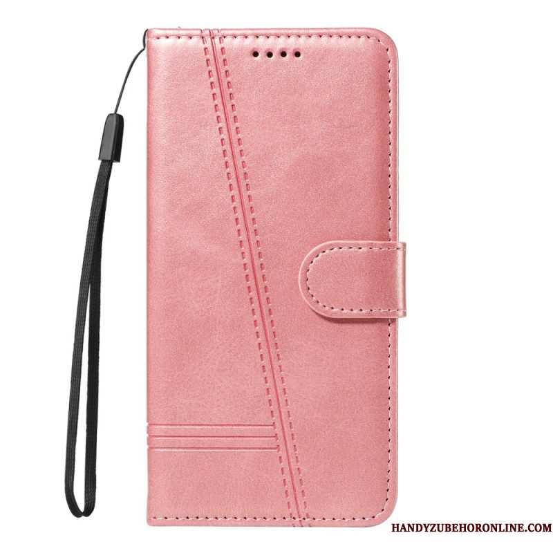 Leren Hoesje Xiaomi 15 Ultra Lijnen Bescherming Hoesje