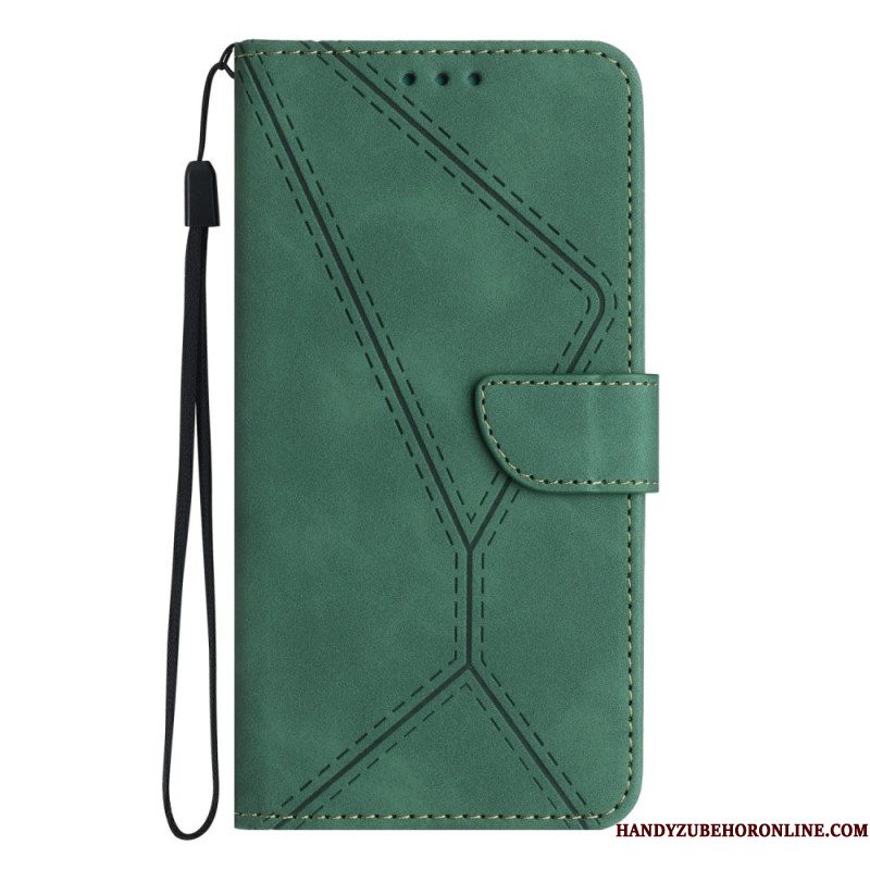 Leren Hoesje Xiaomi 15 Ultra Lijnen En Strepen Bescherming Hoesje
