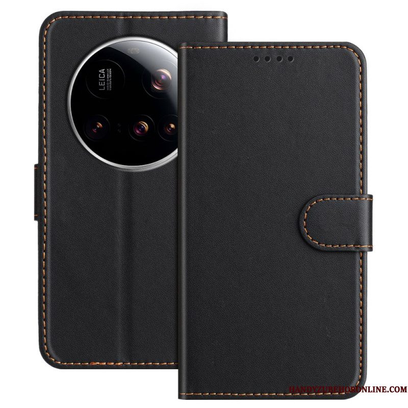 Leren Hoesje Xiaomi 15 Ultra Monochroom Bescherming Hoesje