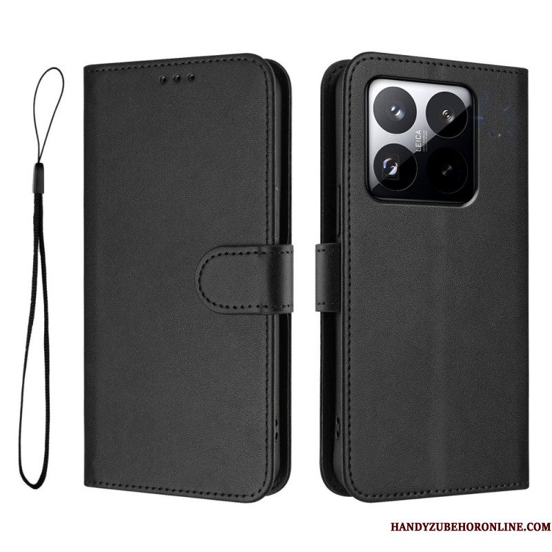 Leren Hoesje Xiaomi 15t Effen Design Met Rfid-bescherming