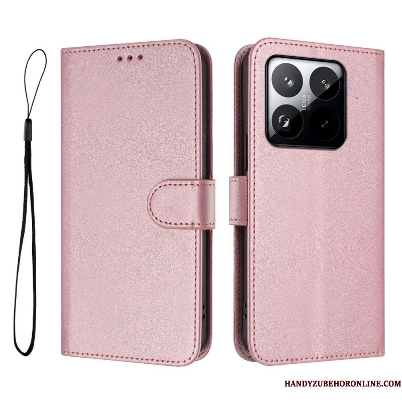 Leren Hoesje Xiaomi 15t Effen Design Met Rfid-bescherming