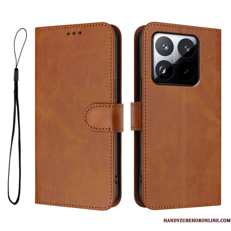 Leren Hoesje Xiaomi 15t Effen Design Met Rfid-bescherming
