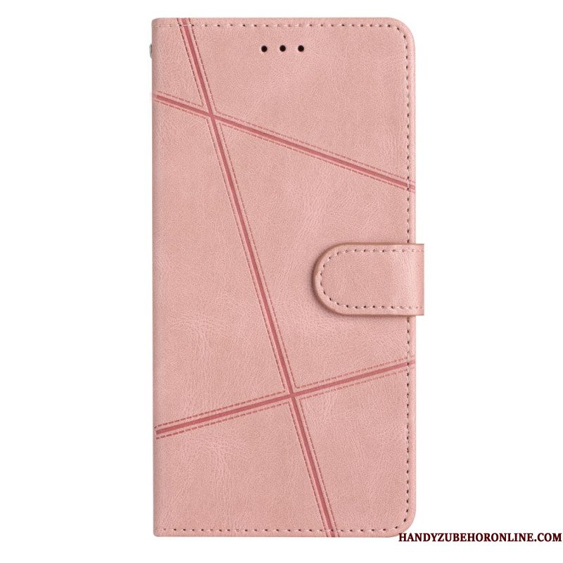 Leren Hoesje Xiaomi 15t Lijnen Bescherming Hoesje