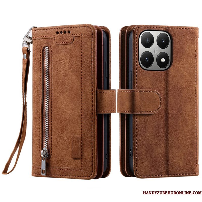 Leren Hoesje Xiaomi 15t Portemonnee Met 9 Kaartsleuven Bescherming Hoesje