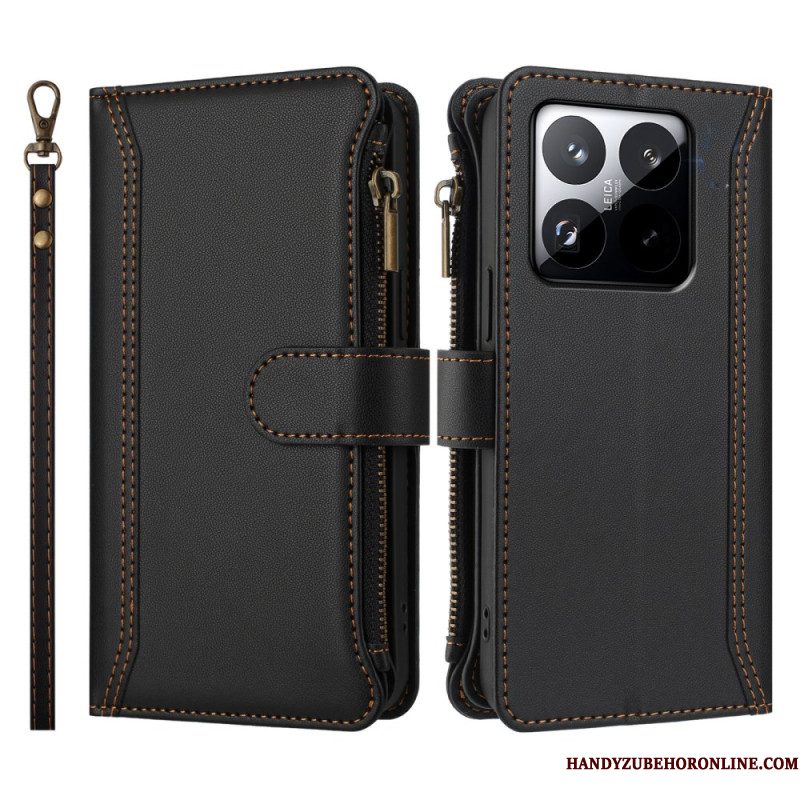 Leren Hoesje Xiaomi 15t Portemonnee Met Riem
