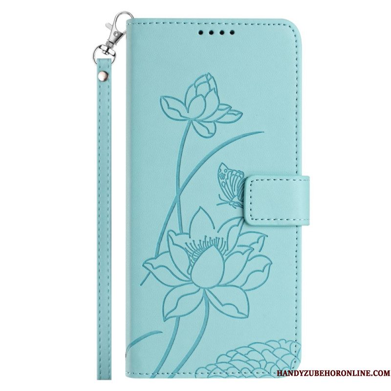 Leren Hoesje Xiaomi 15t Pro Bloemenprint Met Bandje Bescherming Hoesje