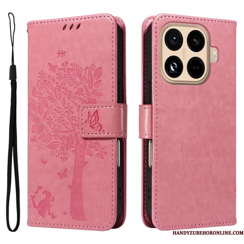 Leren Hoesje Xiaomi 15t Pro Boom En Kat Bescherming Hoesje