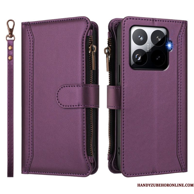 Leren Hoesje Xiaomi 15t Pro Portemonnee Met Bandje
