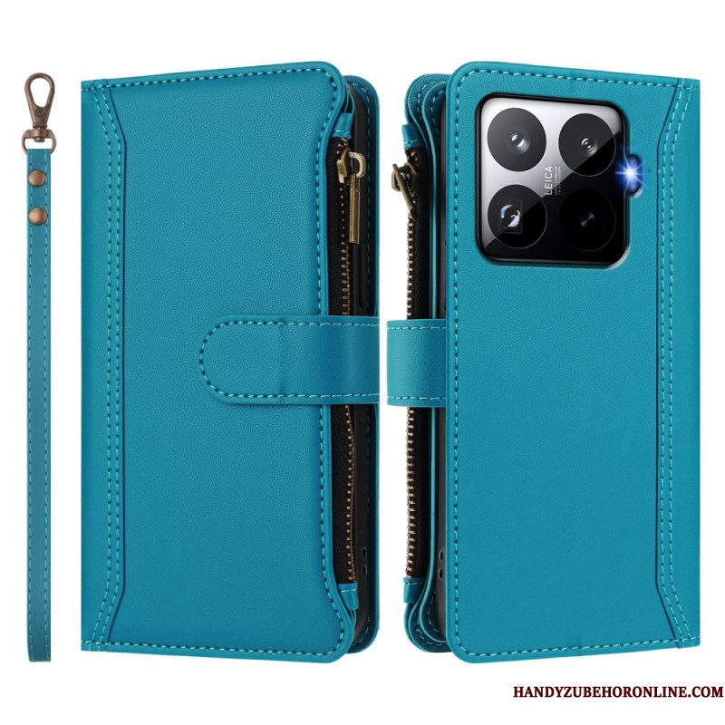 Leren Hoesje Xiaomi 15t Pro Portemonnee Met Bandje