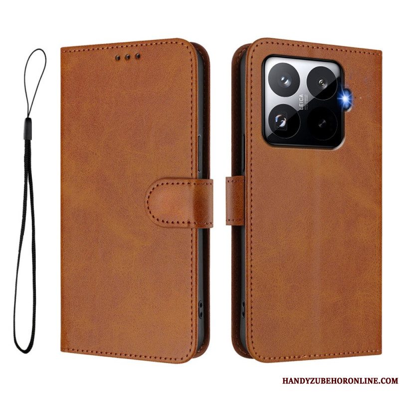 Leren Hoesje Xiaomi 15t Pro Rfid-bescherming Met Leerlook Bescherming Hoesje