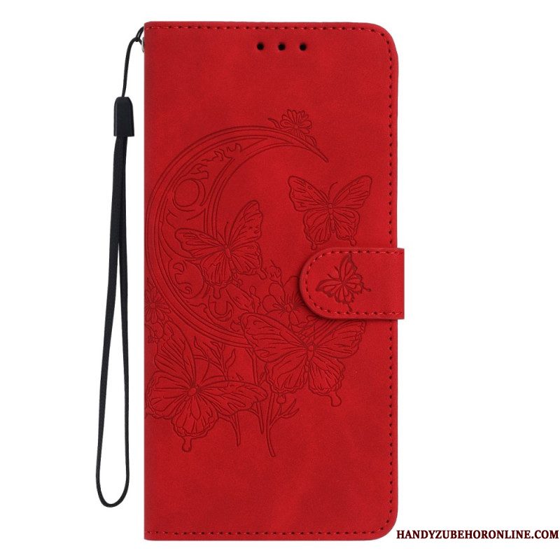 Leren Hoesje Xiaomi 15t Pro Vlinder- En Bloemenprint