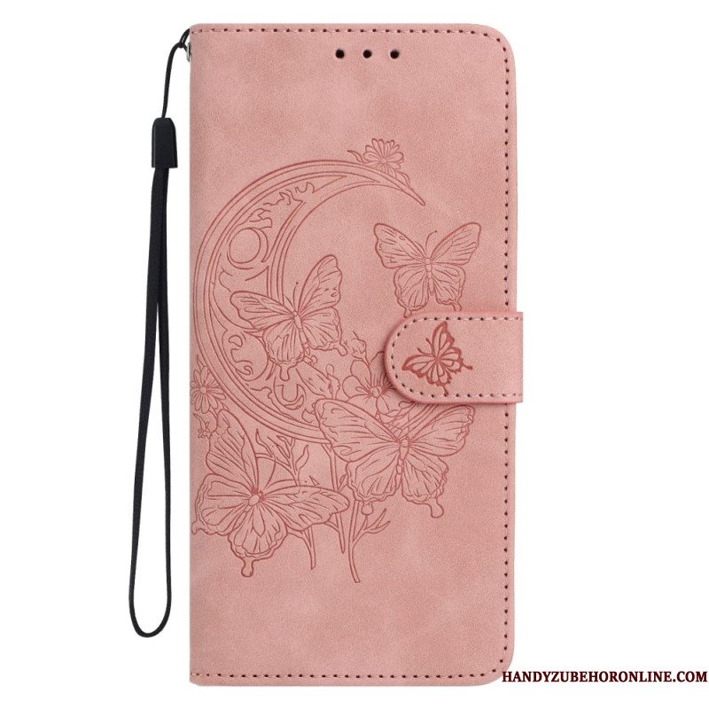 Leren Hoesje Xiaomi 15t Pro Vlinder- En Bloemenprint