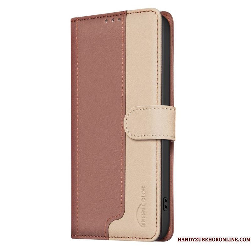 Leren Hoesje Xiaomi 15t Tweekleurige Binfen-kleur