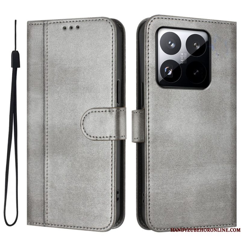 Leren Hoesje Xiaomi 15t Vintage Portemonnee Bescherming Hoesje