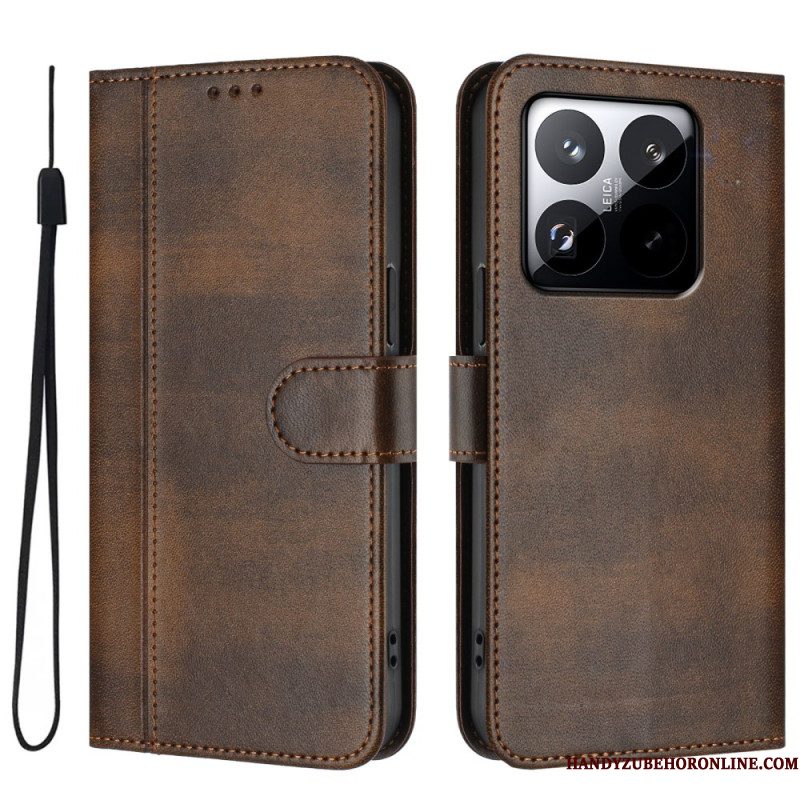 Leren Hoesje Xiaomi 15t Vintage Portemonnee Bescherming Hoesje