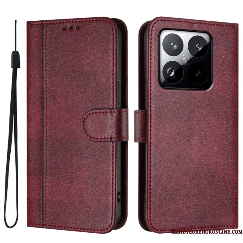Leren Hoesje Xiaomi 15t Vintage Portemonnee Bescherming Hoesje