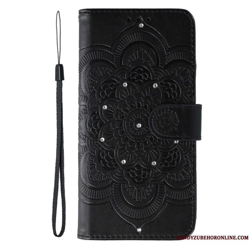 Leren Hoesje Xiaomi 17 Mandala En Strass-patroon Bescherming Hoesje