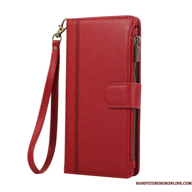 Leren Hoesje Xiaomi 17 Portemonnee Met Sierrand En Koord Bescherming Hoesje