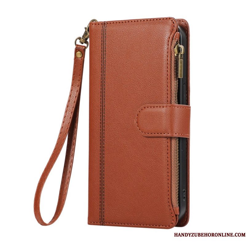 Leren Hoesje Xiaomi 17 Portemonnee Met Sierrand En Koord Bescherming Hoesje