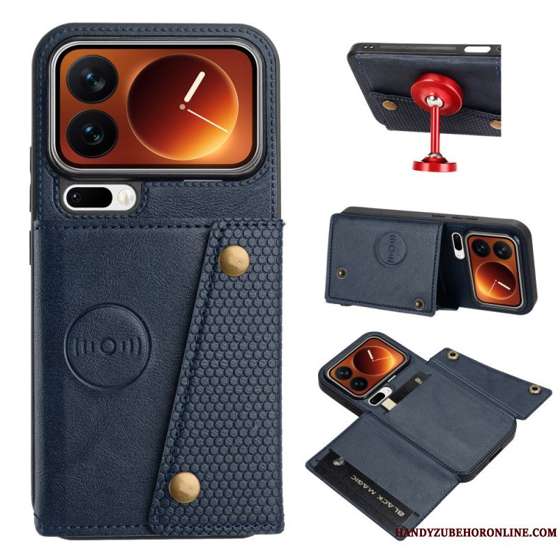 Leren Hoesje Xiaomi 17 Pro Kaarthouder En Standaard Bescherming Hoesje