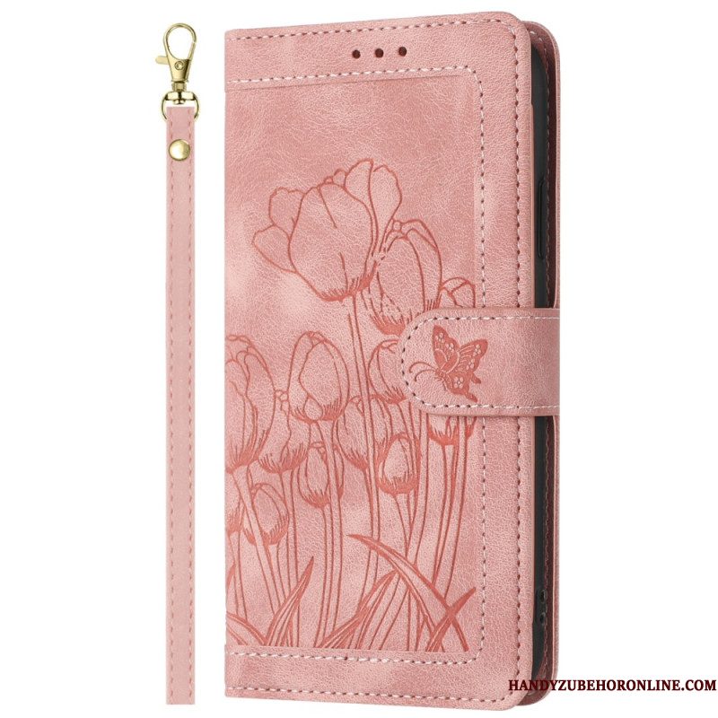 Leren Hoesje Xiaomi 17 Pro Max 5 Kaartsleuven En Koord Bescherming Hoesje