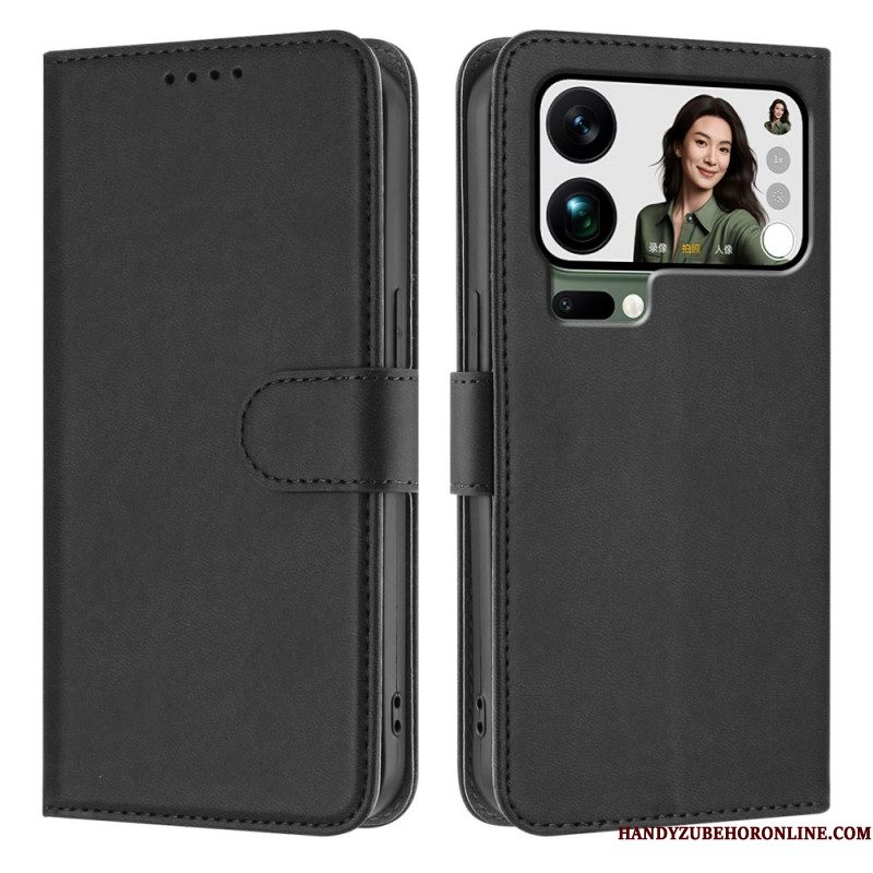Leren Hoesje Xiaomi 17 Pro Max Effen Kunstleer Bescherming Hoesje