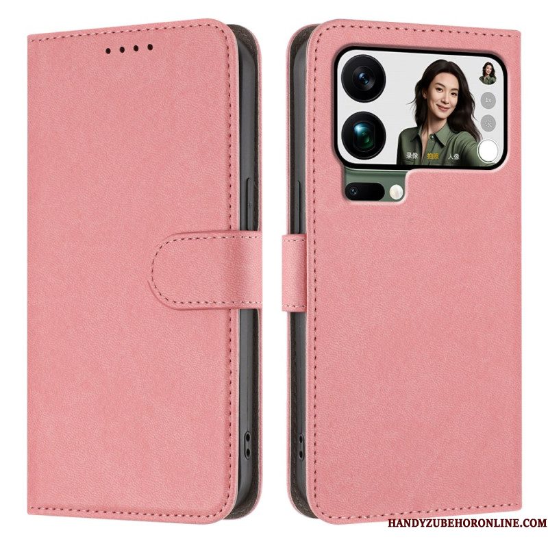 Leren Hoesje Xiaomi 17 Pro Max Effen Kunstleer Bescherming Hoesje