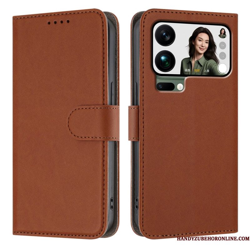Leren Hoesje Xiaomi 17 Pro Max Effen Kunstleer Bescherming Hoesje