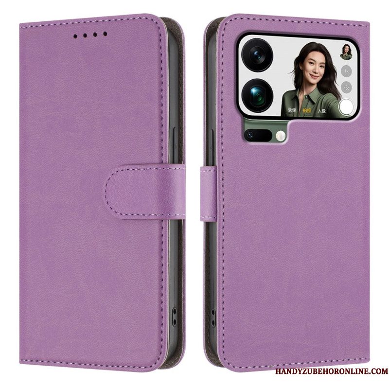 Leren Hoesje Xiaomi 17 Pro Max Effen Kunstleer Bescherming Hoesje