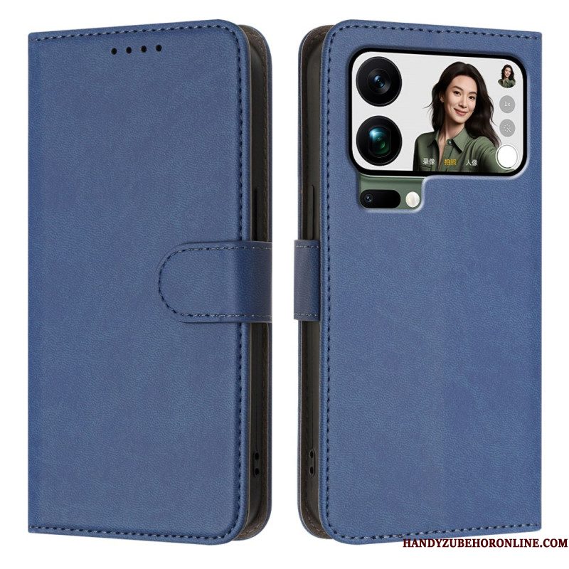 Leren Hoesje Xiaomi 17 Pro Max Effen Kunstleer Bescherming Hoesje