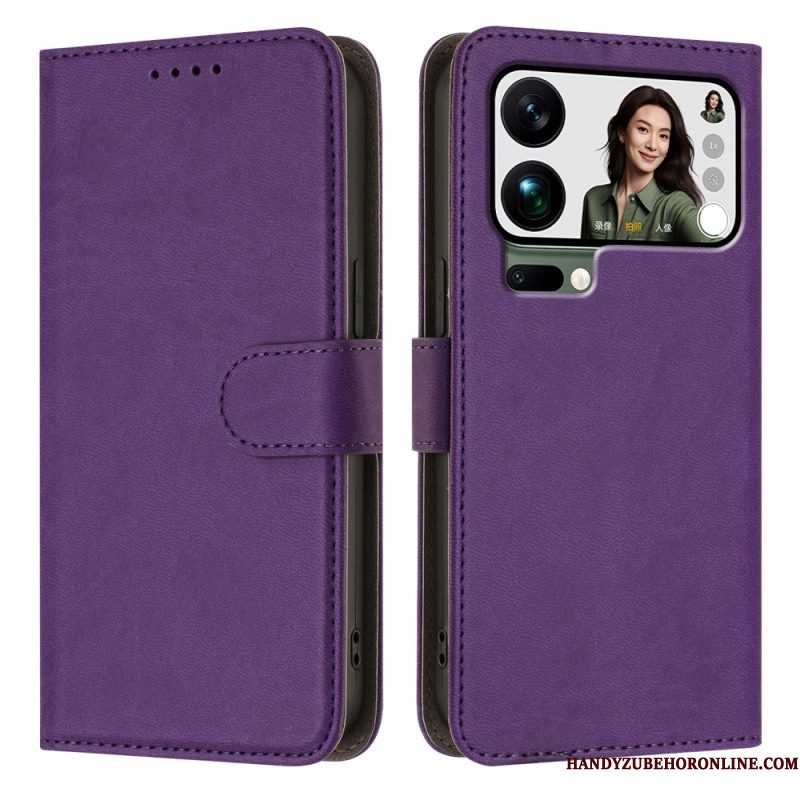 Leren Hoesje Xiaomi 17 Pro Max Effen Kunstleer Bescherming Hoesje