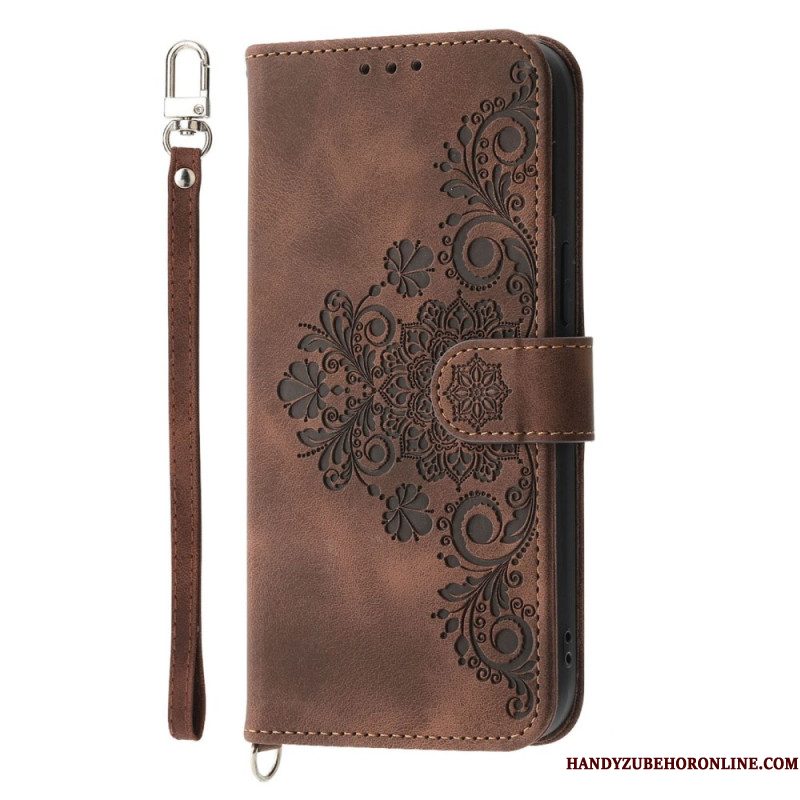 Leren Hoesje Xiaomi 17 Pro Max Kant Met Riempje En Schouderriem Bescherming Hoesje