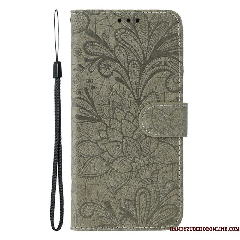 Leren Hoesje Xiaomi 17 Pro Max Kanten Bloemen Bescherming Hoesje