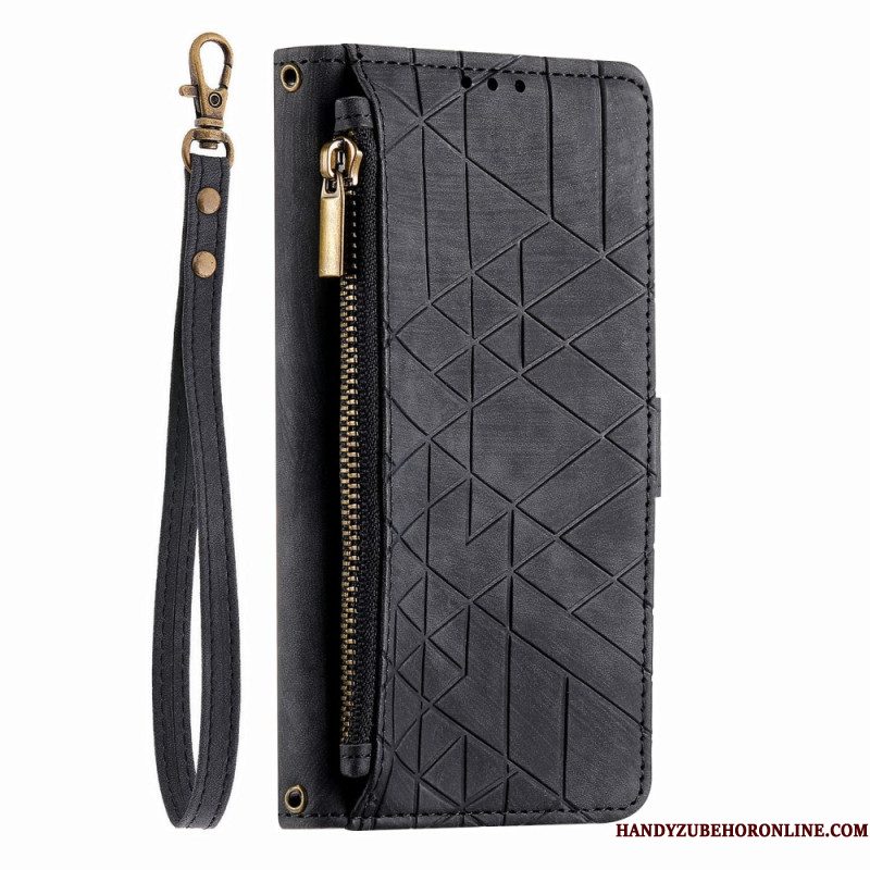 Leren Hoesje Xiaomi 17 Pro Max Portemonnee Met Geometrisch Design