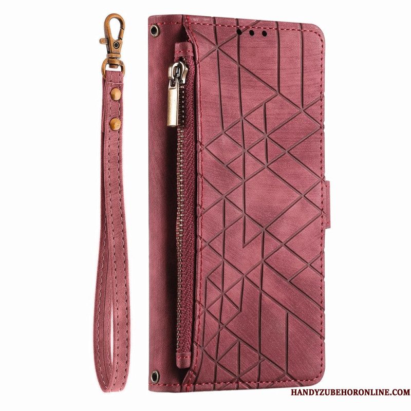 Leren Hoesje Xiaomi 17 Pro Max Portemonnee Met Geometrisch Design