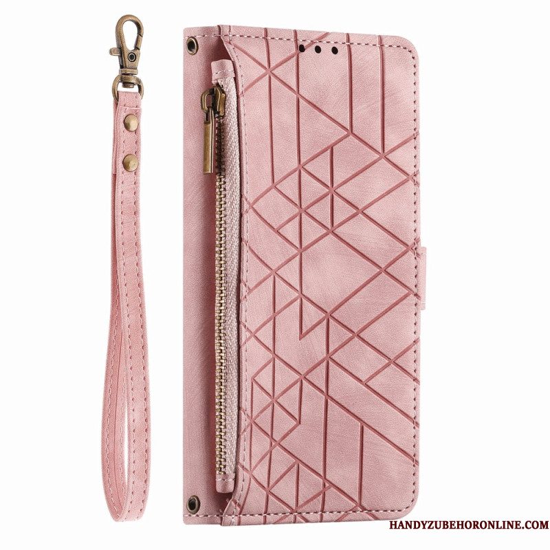 Leren Hoesje Xiaomi 17 Pro Max Portemonnee Met Geometrisch Design