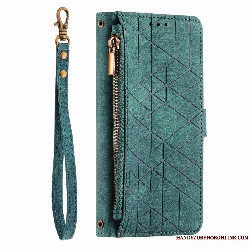 Leren Hoesje Xiaomi 17 Pro Max Portemonnee Met Geometrisch Design