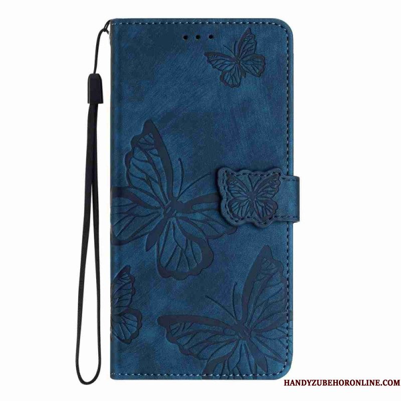 Leren Hoesje Xiaomi 17 Pro Max Suède-effect Vlinderdesign