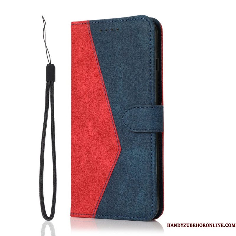 Leren Hoesje Xiaomi 17 Pro Max Tweekleurig Ontwerp Bescherming Hoesje