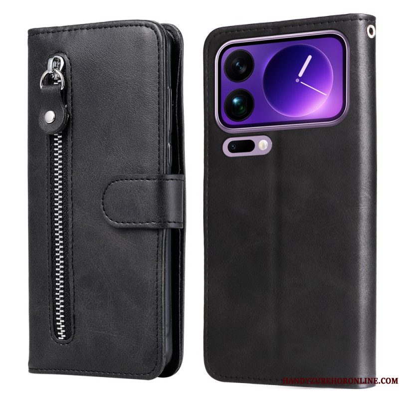 Leren Hoesje Xiaomi 17 Pro Max Vakje Met Rits Bescherming Hoesje