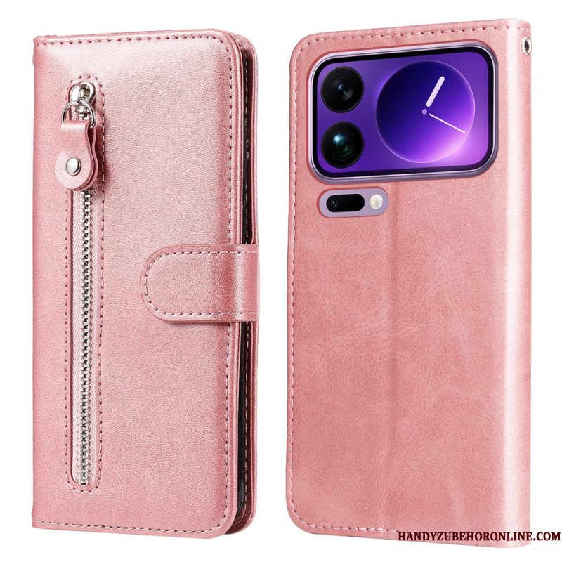 Leren Hoesje Xiaomi 17 Pro Max Vakje Met Rits Bescherming Hoesje